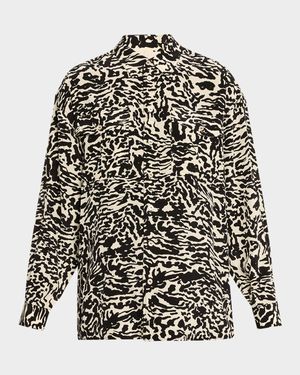 Soren Floral Silk Button-Front Shirt