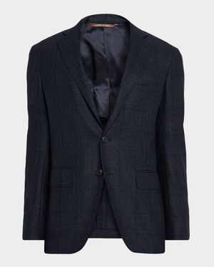 Men's Stepweave Wool Notch Lapel Sport Coat