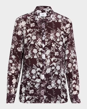 Mathias Floral Silk Button-Down Shirt
