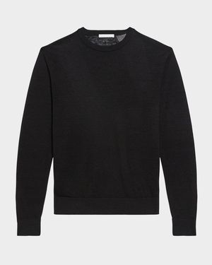 Men's Linen Logo Long-Sleeve Top