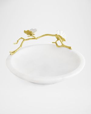 Butterfly Ginkgo White & Gold Trinket Dish