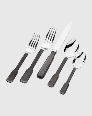 20-Piece Art Deco Black Flatware Set
