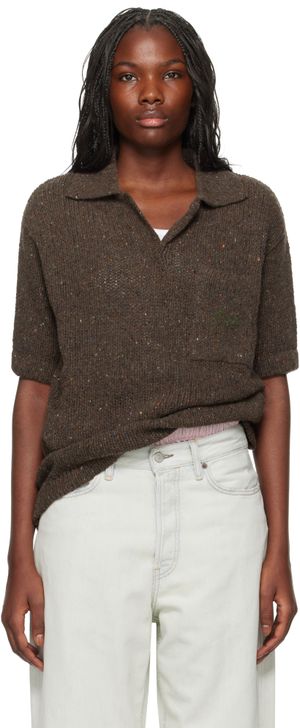 ERL Brown Wool Polo