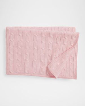 Girl's Cashmere Cable-Knit Baby Blanket