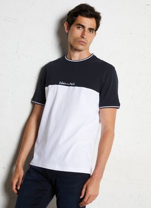 Eden Park - Tee-shirt col rond en coton - Taille 2XL - Blanc