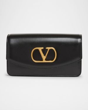 Vain Small VLOGO Leather Clutch Bag