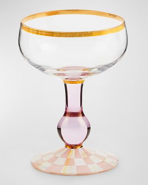 Rosy Check Coupe Glass