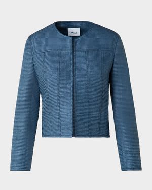 Indian Silk Ottoman Knit Crop Jacket