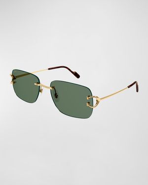 Men's Rimless Metal Sunglasses