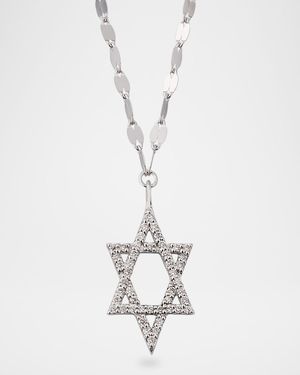 14K Gold Flawless Star of David Pendant Necklace with Jump Ring, 16-18"L