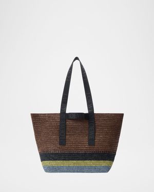 Men's Fold Raffia Shopper Tote Bag