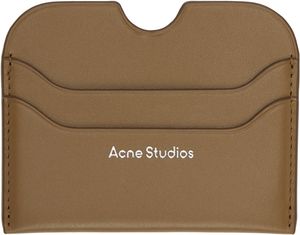 Acne Studios Porte-carte brun en cuir
