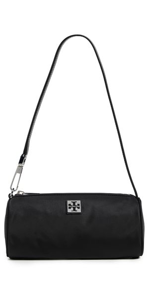 Tory Burch Virginia Nylon Cylinder Bag Black One Size