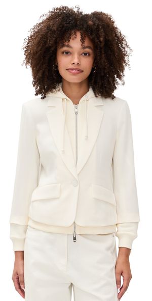 Cinq à Sept Zip Up Le Petit Khloe Blazer Ivory/Ivory 8