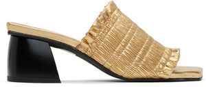 GANNI Gold Smock Mules