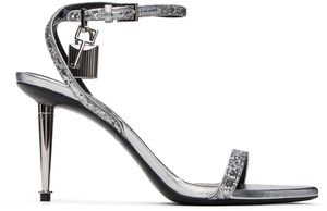 TOM FORD Silver Padlock Pointy Naked Heeled Sandals