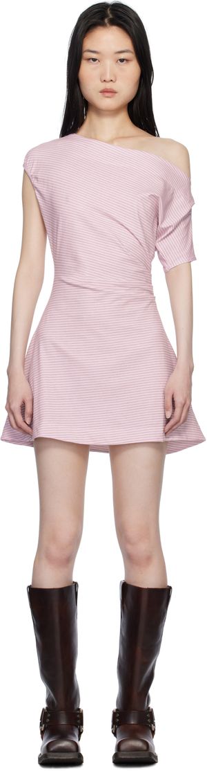Frankies Bikinis Robe courte Roslyn rose à épaule dénudée