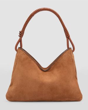 Valerie Zip Suede Shoulder Bag