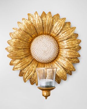 Golden Sunburst Candle Sconce