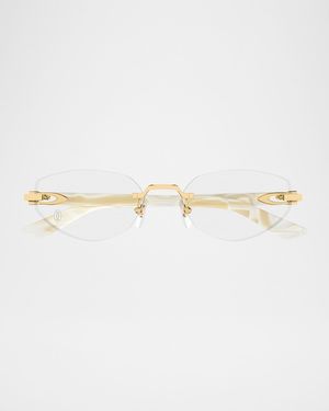 Decor C Rimless Metal Oval Optical Glasses