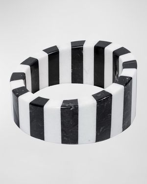 One Bottle Striped Marble Wine Stand