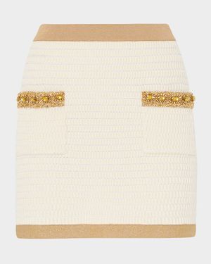 Reggie Sequin-Embellished Woven Mini Skirt
