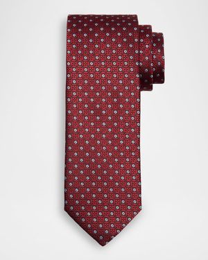 Men's Round Medallion Silk Jacquard Tie