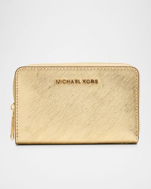 Jet Set Small Metallic Faux Leather Wallet