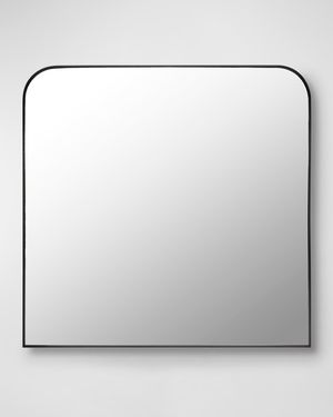 Aranya 36" Squared Wide-Arch Wall Mirror, Black