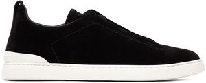 ZEGNA Baskets Triple Stitch™ noires en suède