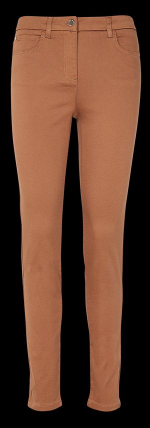 Caroll - Pantalon slim en coton mélangé - Taille 46 - Marron