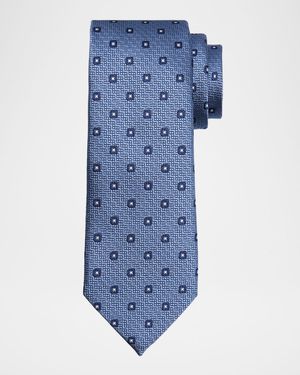 Men's Geometric Jacquard Silk Tie