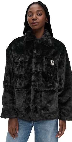 Carhartt WIP Olney Michigan Faux Fur Coat Black M