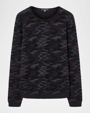 Men's Caden Cotton Jacquard Crewneck Sweater