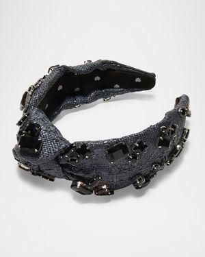 Knotted Embellished Raffia Headband