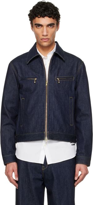 FUMITO GANRYU Navy Work Riders Denim Jacket