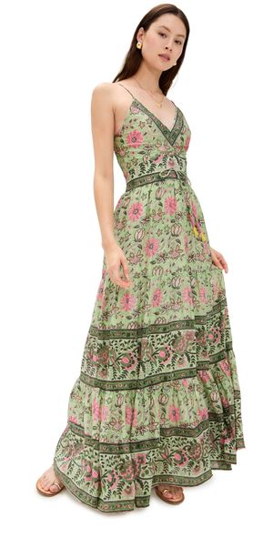 Bell Sabrina Maxi Dress Mint And Pink Floral XL