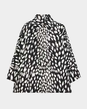 Animal Print Cocoon Trench Coat