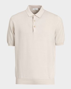 Men's Garment-Washed Cotton Polo Shirt