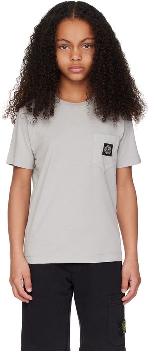 Stone Island Junior Enfant | T-shirt gris à écusson