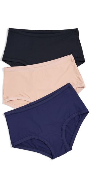 Hanky Panky Boy Shorts 3 Pack Black/Almond/Retrograde One Size