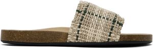 JW Anderson Beige & Green Check Sandals