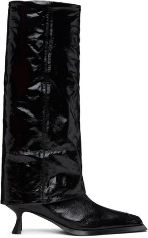 Miista Black Morgan Fold Over Tall Boots