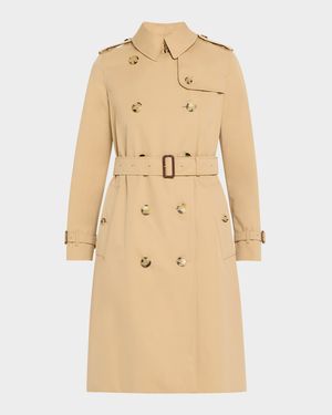 Kensington Organic Belted Double-Breasted Long Trench Coat
