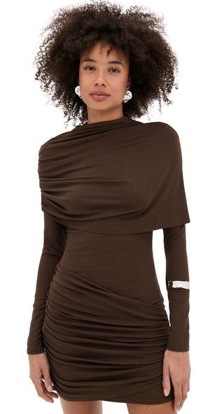 Line & Dot Lior Draped Dress Brown S