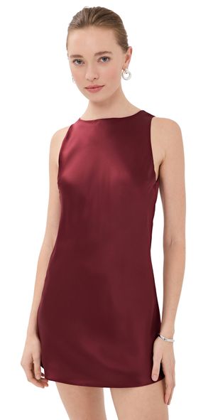 Kiki De Montparnasse Welcome Back Silk Mini Dress Ruby M