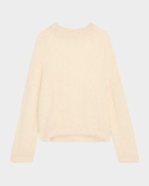 Mohair Cozy Candy Floss Knit Crewneck Sweater