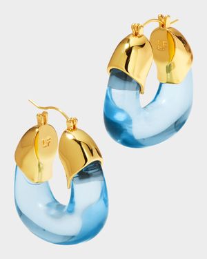 Organic Hoop Earrings in Turquoise