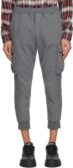 Dsquared2 Gray Flap Pocket Cargo Pants