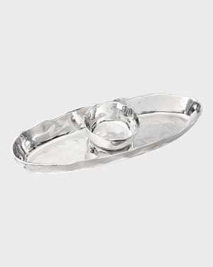 Soho Brooklyn Deep Oval Chip & Dip Server